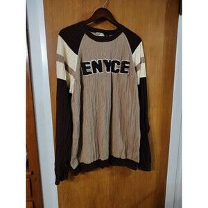 Vintage Enyce Spell Out Sweater Retro Knit Size XXL Brown Tan 90s Hip Hop Rap